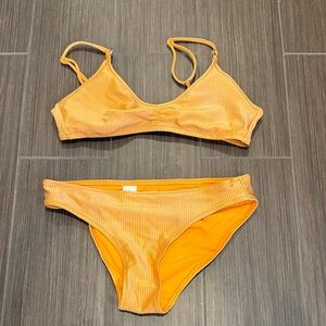 aerie Orange Ribbed Two-Piece Bikini